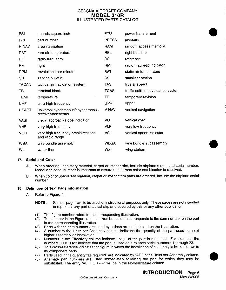 Cessna 310R IPC parts manual P533-15-12 310 R preview img 10