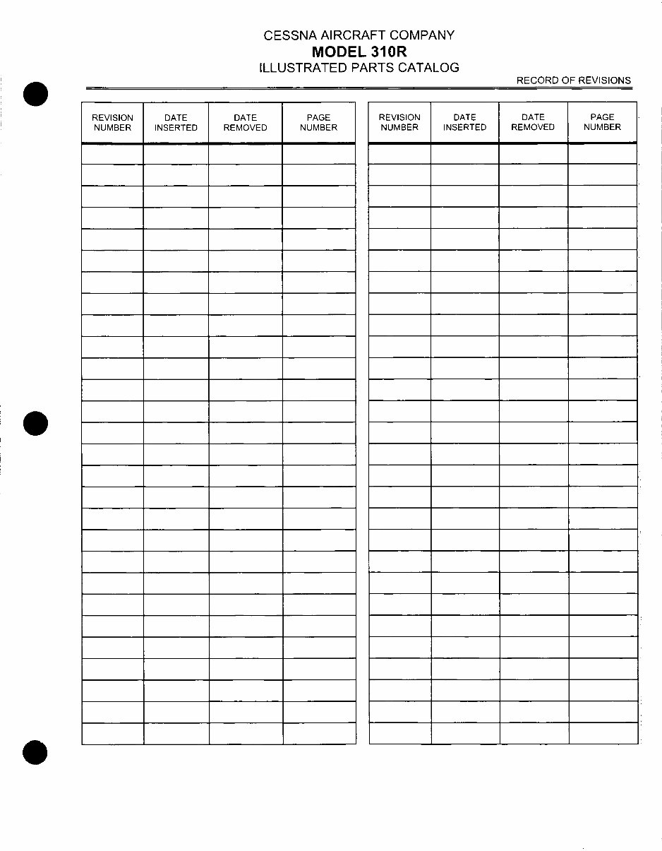 Cessna 310R IPC parts manual P533-15-12 310 R preview img 3