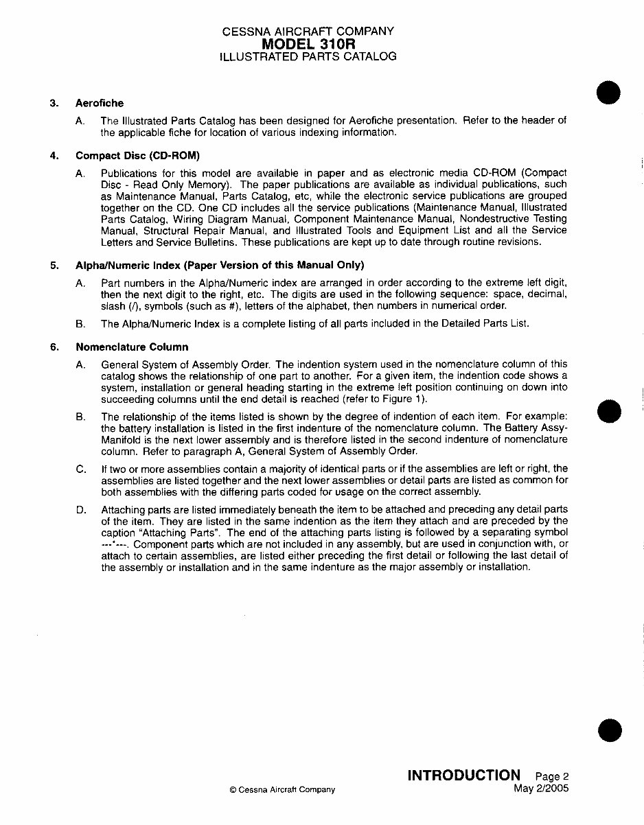 Cessna 310R IPC parts manual P533-15-12 310 R preview img 6