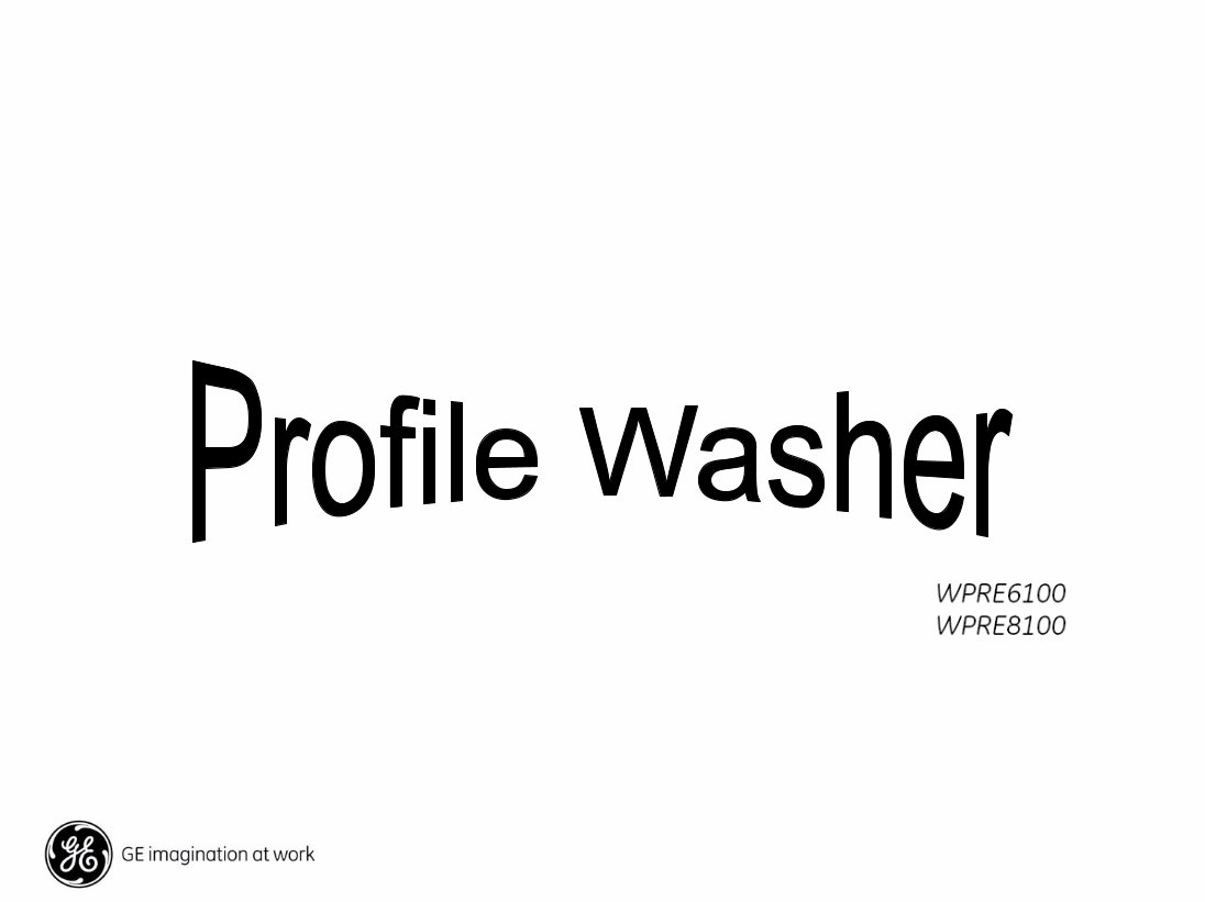 GE PROFILE WASHER Repair Manual MODEL preview img 1