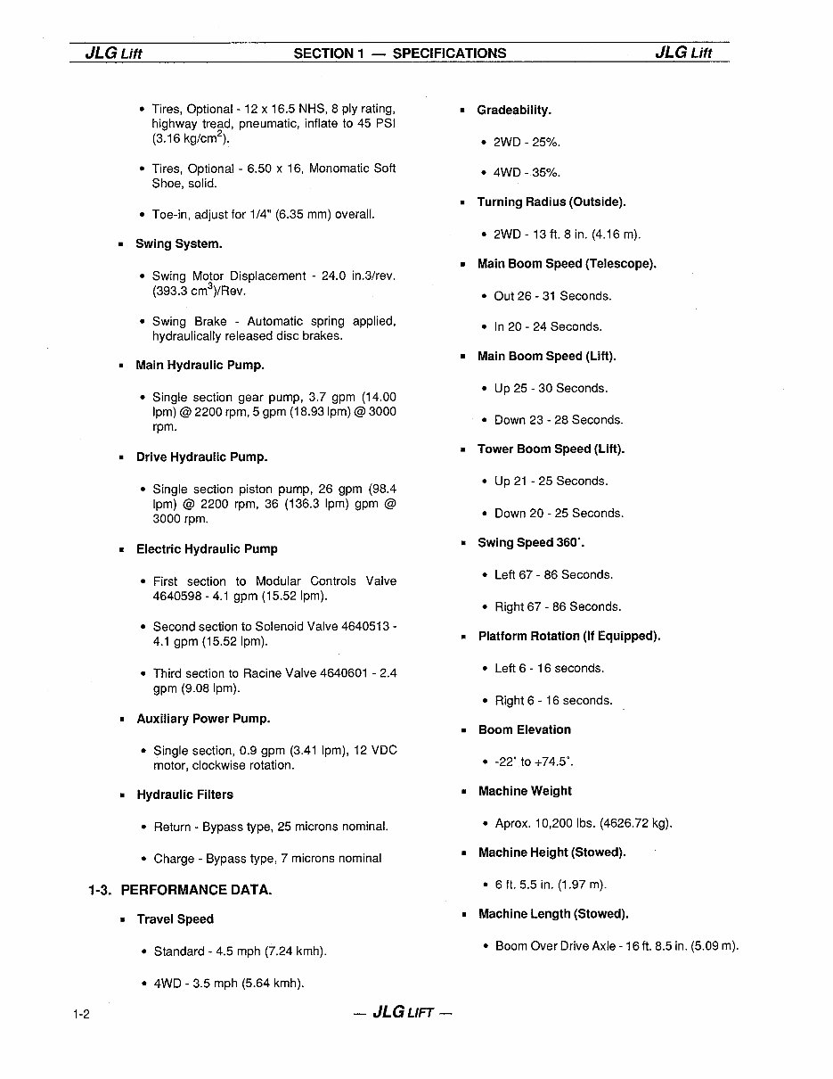 JLG Boom Lifts 34HA Service Repair Workshop Manual (P/N:3120675) preview img 8