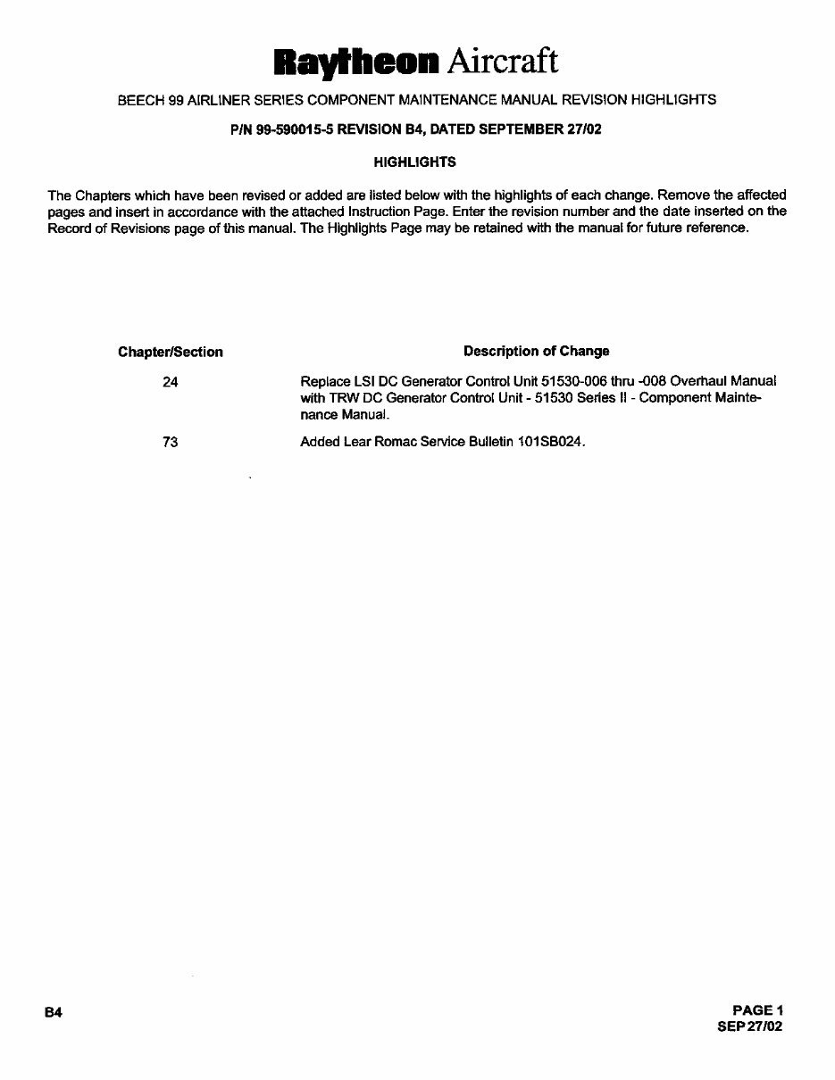 Beechcraft 99 Airliner Service Manual & Parts -6- Manuals - preview img 5