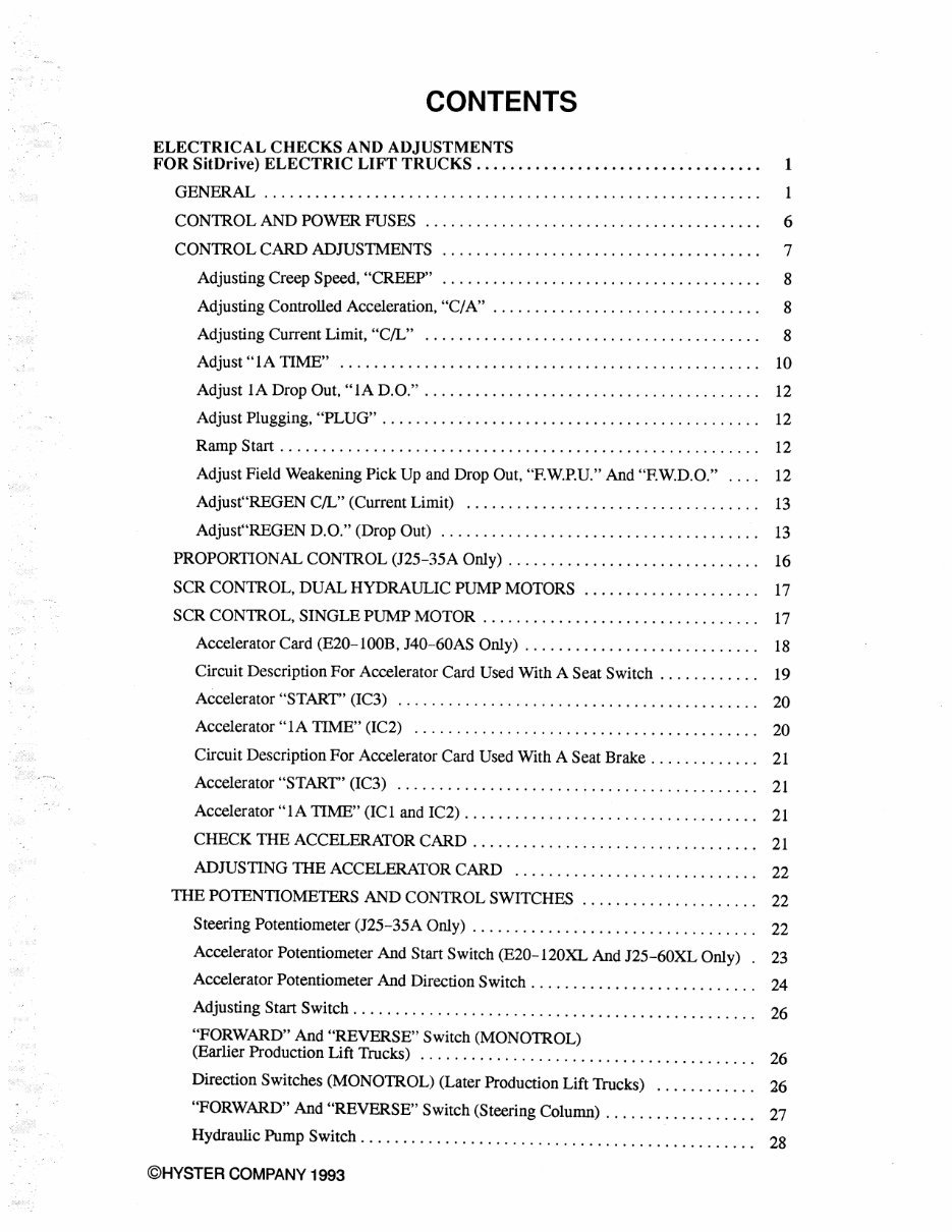 HYSTER B114 (E20B, E25B, E30BS) Electric Forklift Service Repair Manual + Parts Manual preview img 3