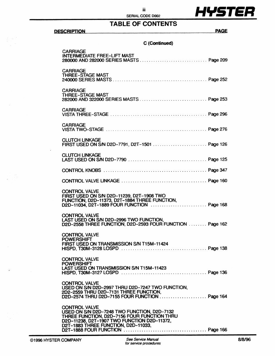 HYSTER SPACESAVER D002 (S30E, S40E, S50E, S60ES) Forklift Service Repair Manual + Parts Manual preview img 4