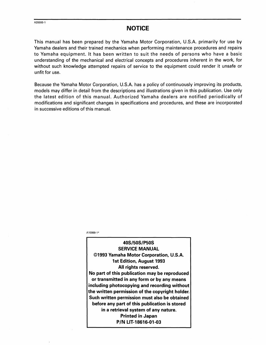 1994 Yamaha 40PLRS Outboard Service & Repair Manual preview img 2