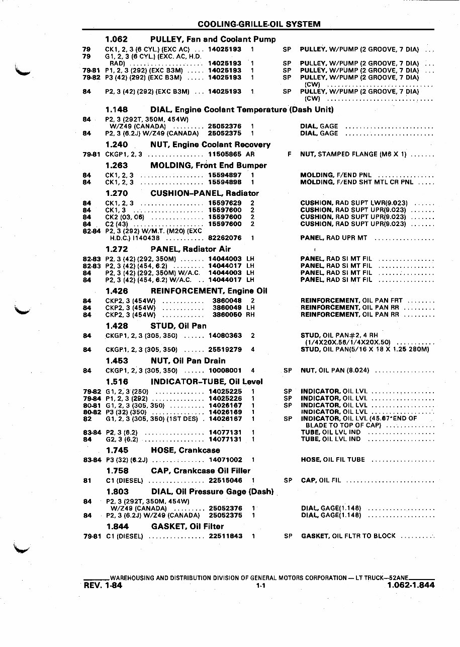 52A 1979-1984 GM Trucks Illustration Catalogue preview img 8