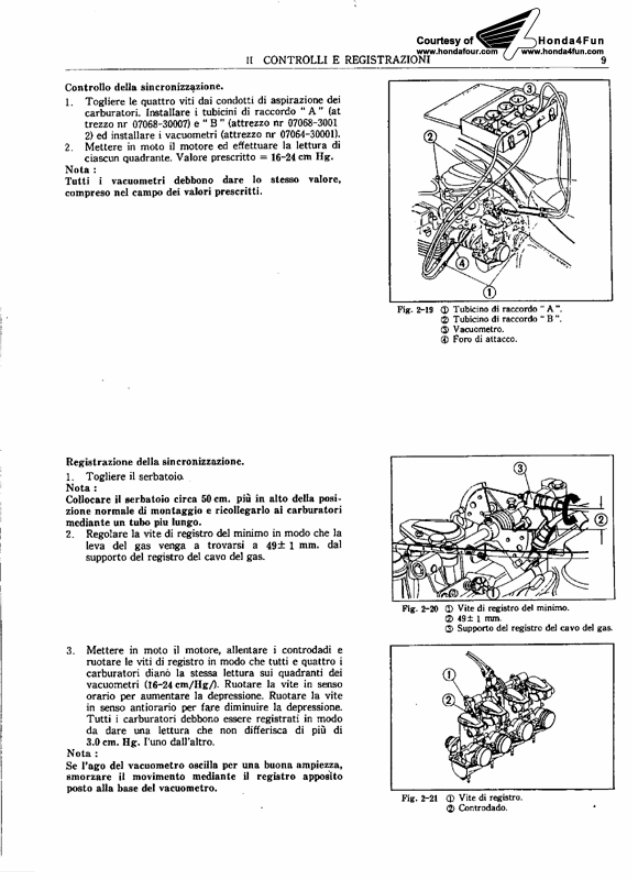 1972 Honda CB350F, CB500F & CB750F Service & Repair Manual (in Italian) preview img 10