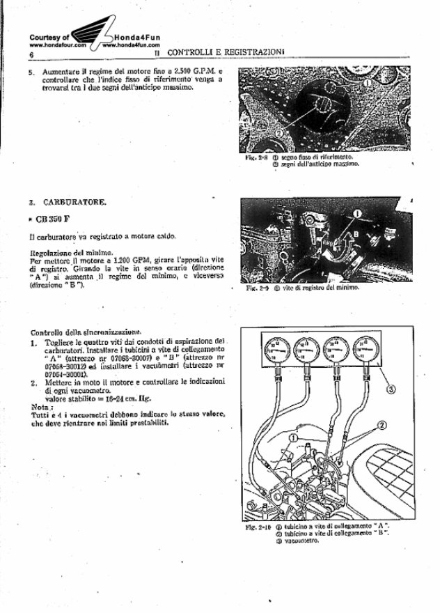 1972 Honda CB350F, CB500F & CB750F Service & Repair Manual (in Italian) preview img 7