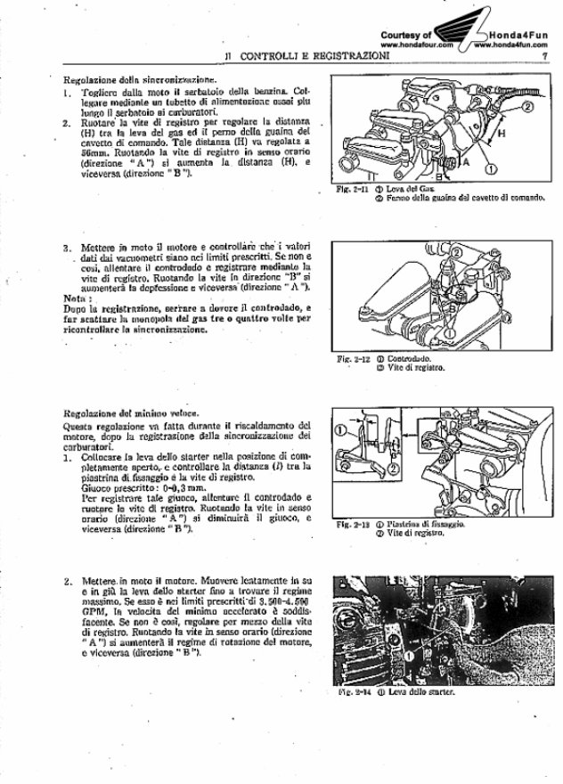 1972 Honda CB350F, CB500F & CB750F Service & Repair Manual (in Italian) preview img 8