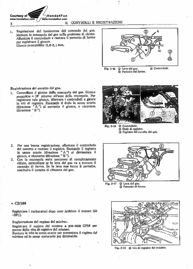 1972 Honda CB350F, CB500F & CB750F Service & Repair Manual (in Italian) preview img 9