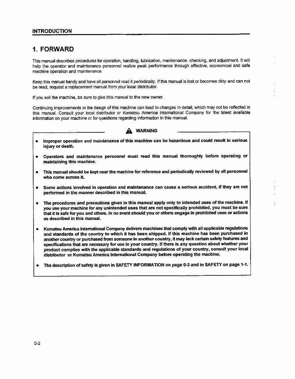 KOMATSU WA250-3 Wheel Loader Operation & Maintenance Manual (S/N: 53001 and up) preview img 3
