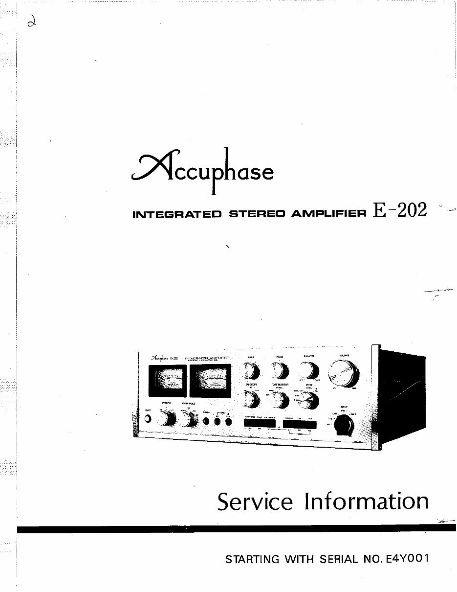Accuphase E-202 integrated stereo amplifier Service Manual preview img 1