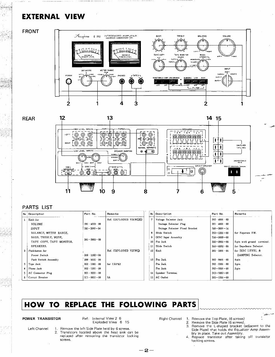 Accuphase E-202 integrated stereo amplifier Service Manual preview img 4