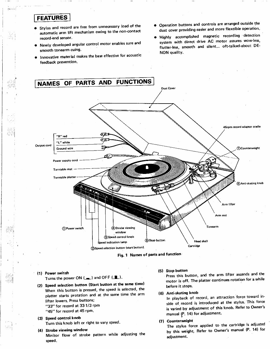 Denon DP30L Servo-Controlled Record Player Service Manual preview img 3