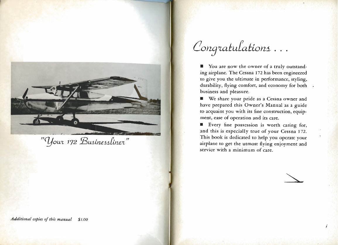 1957 Cessna 172 Owners Manual preview img 2