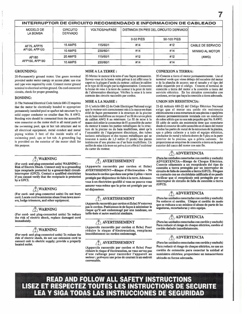 PENTAIR PINNACLE SWIMING POOL PUMP Service Manual preview img 7
