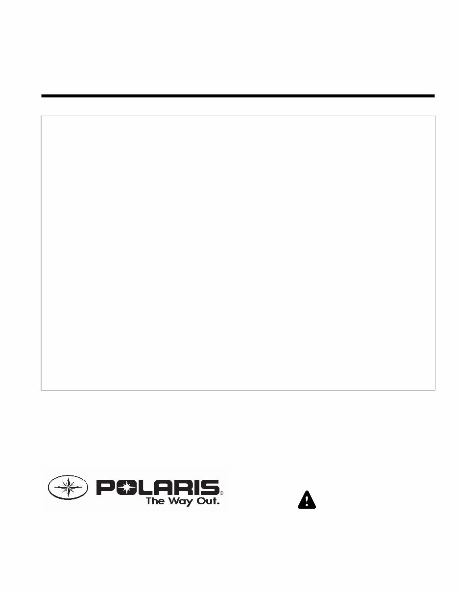 2012 Polaris Sportman 850 MV Parts Catalog Manual preview img 1