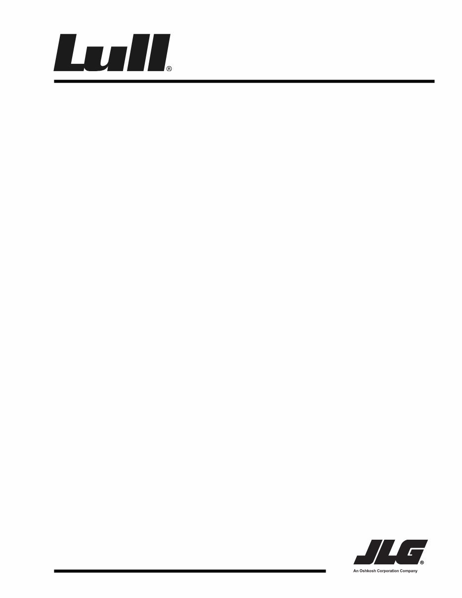 JLG Lull Telehandlers 844 ANSI Illustrated Master Parts List Manual ! (10709910) preview img 1