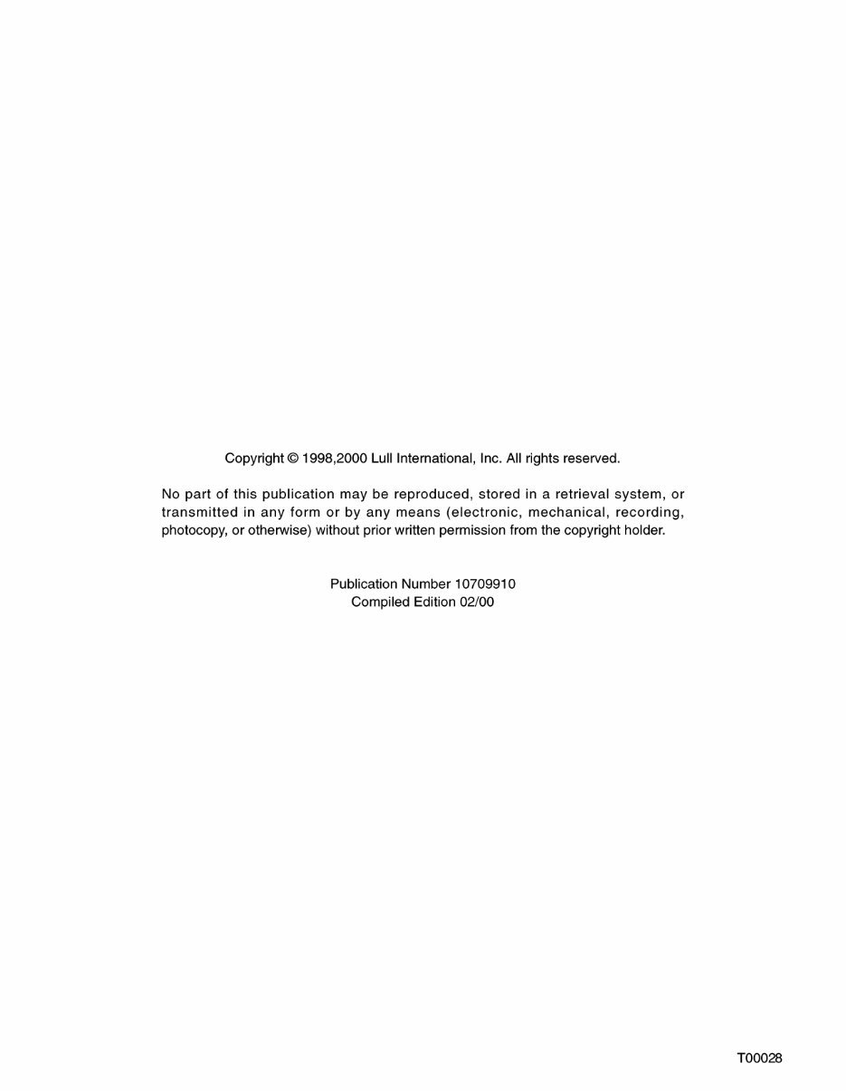 JLG Lull Telehandlers 844 ANSI Illustrated Master Parts List Manual ! (10709910) preview img 2