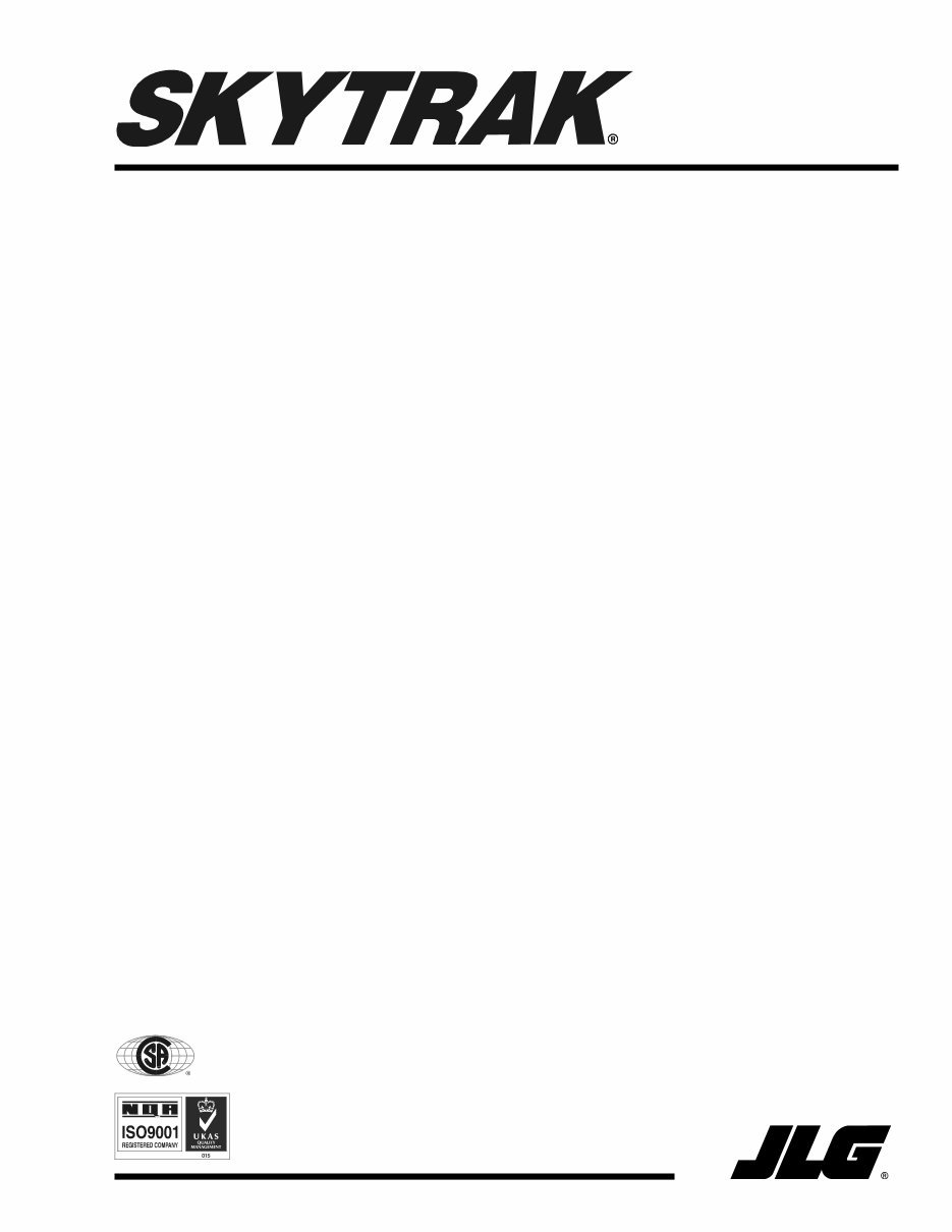 JLG SkyTrak Telehandlers 5030 6034 ANSI Illustrated Master Parts List Manual ! (P/N - 8990041-001) preview img 1