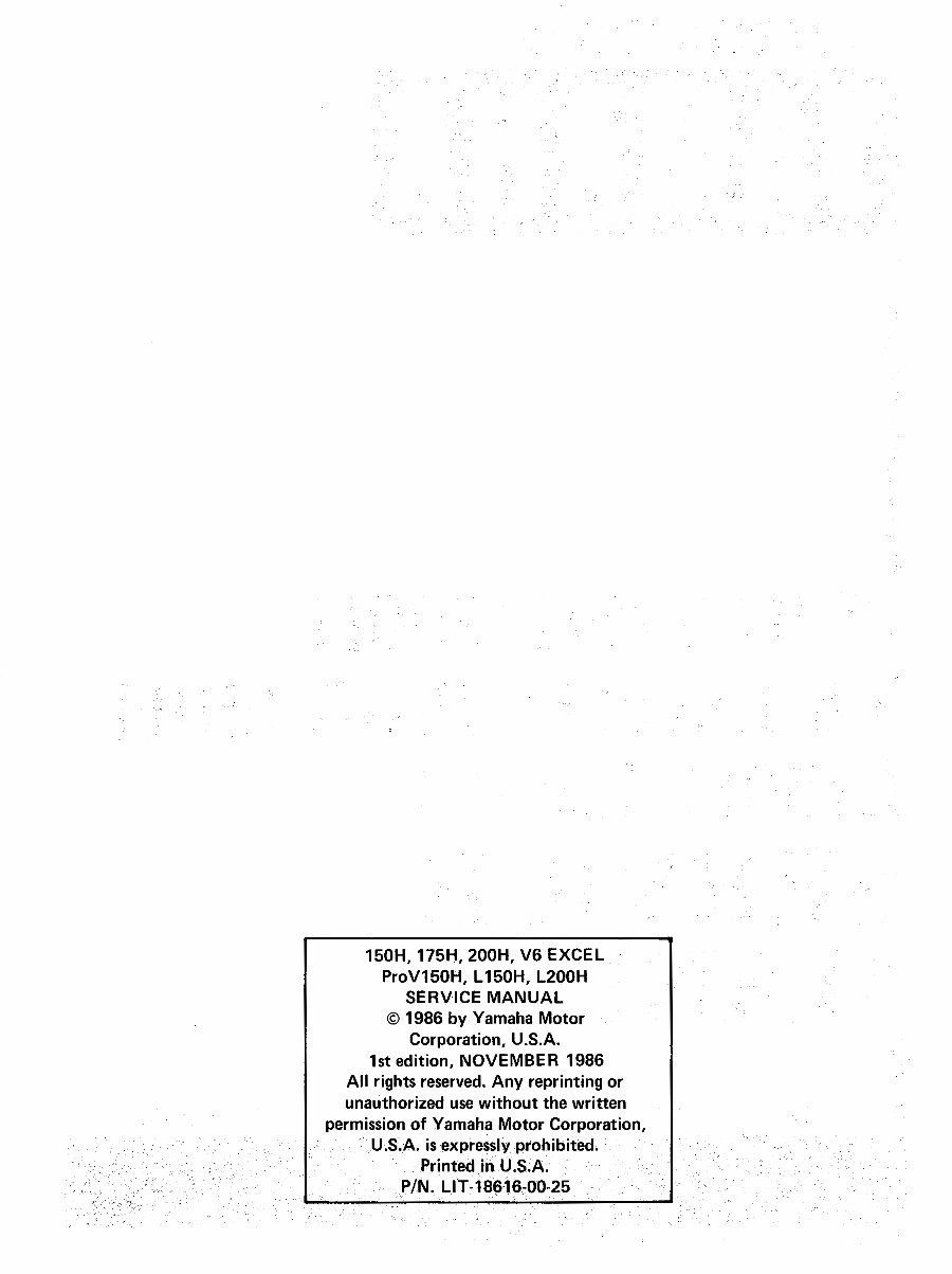 1987-1989 Yamaha 150/175/200HP 2-Stroke Outboard Service & Repair Manual preview img 2