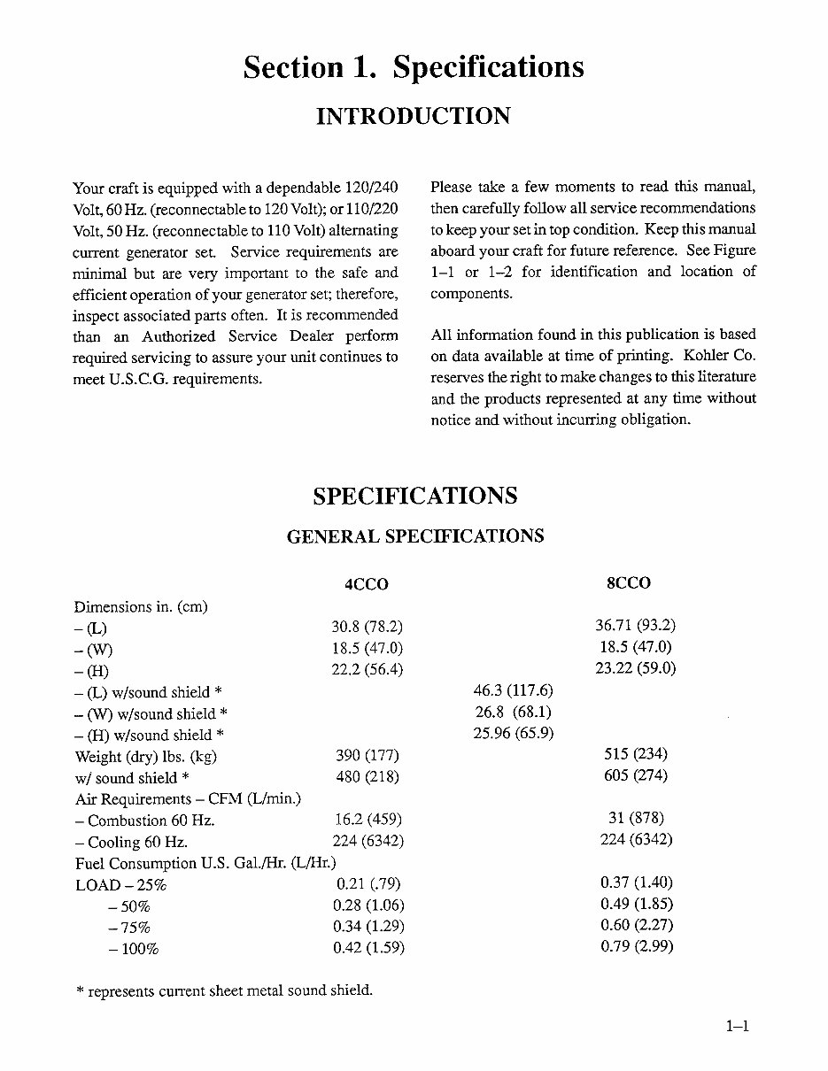 Kohler 4CCO/4CCFO/8CCO/7CCFO Marine Generator Sets Maintenance & Installation Manual preview img 10