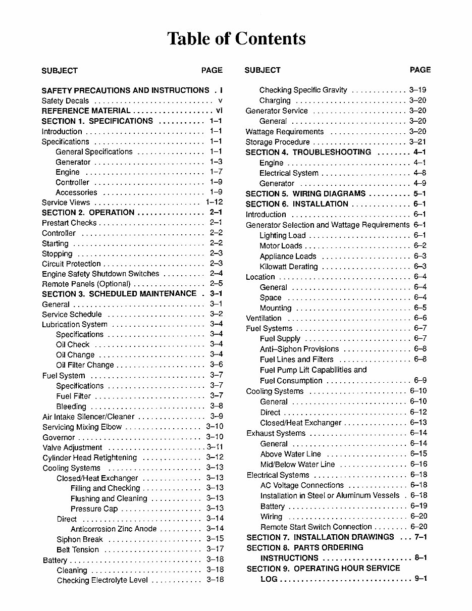 Kohler 4CCO/4CCFO/8CCO/7CCFO Marine Generator Sets Maintenance & Installation Manual preview img 2
