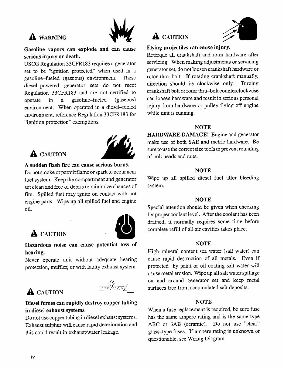 Kohler 4CCO/4CCFO/8CCO/7CCFO Marine Generator Sets Maintenance & Installation Manual preview img 6