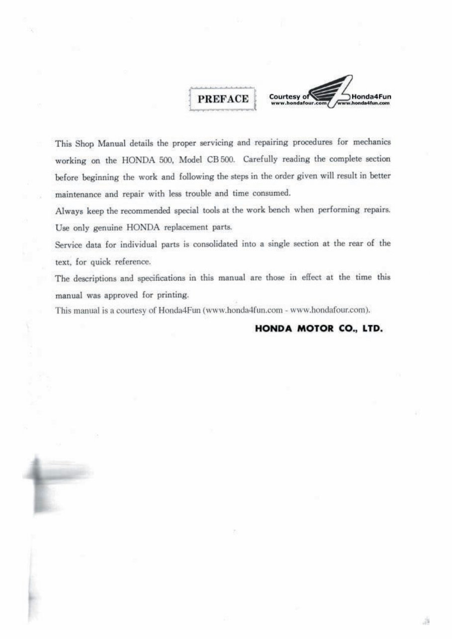 1971 Honda CB500F Service & Repair Manual preview img 3