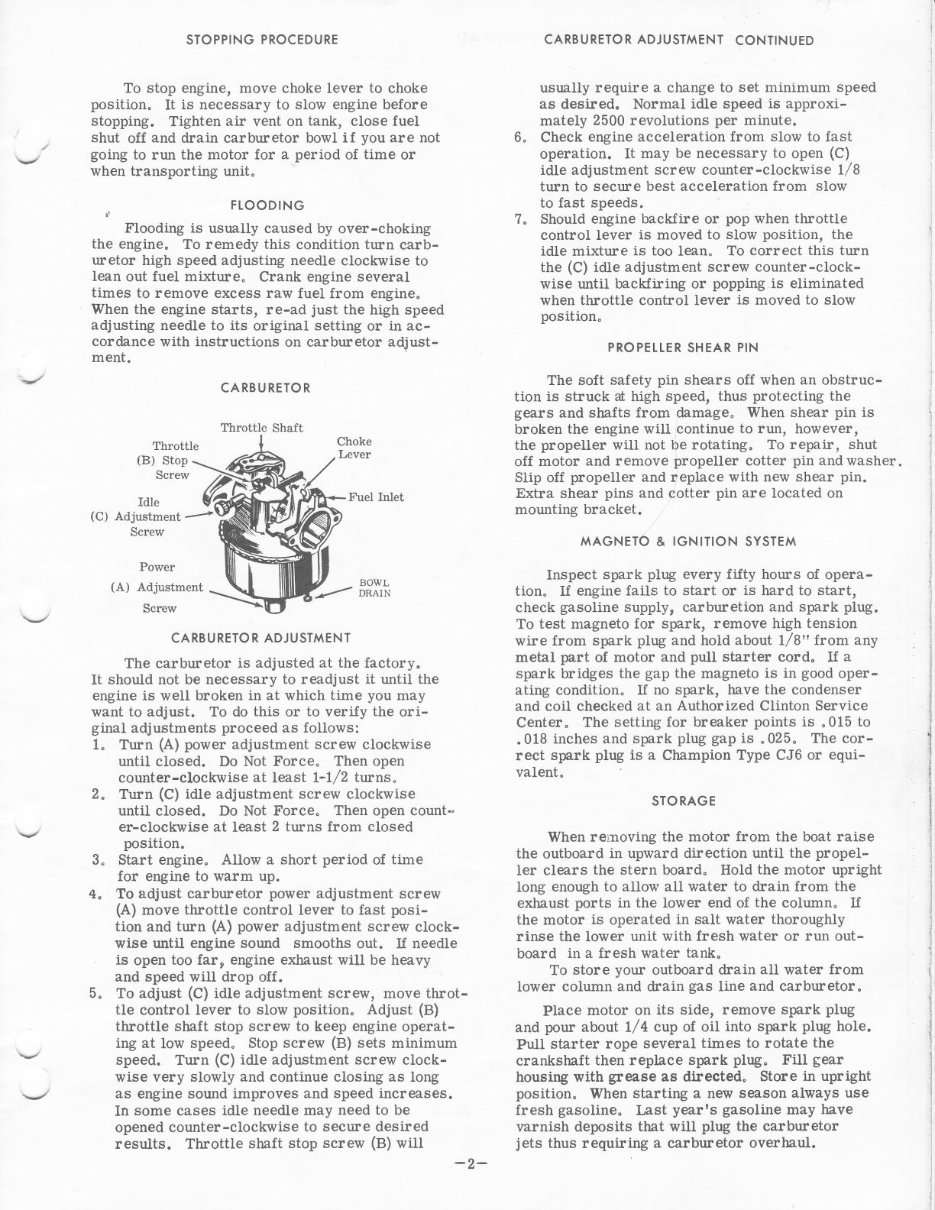 Clinton K-150 (1.5HP) Outboard Owners Manual (+ Parts Catalog) preview img 3