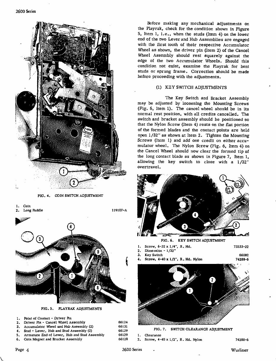 WURLITZER 2600 Service Manual preview img 4