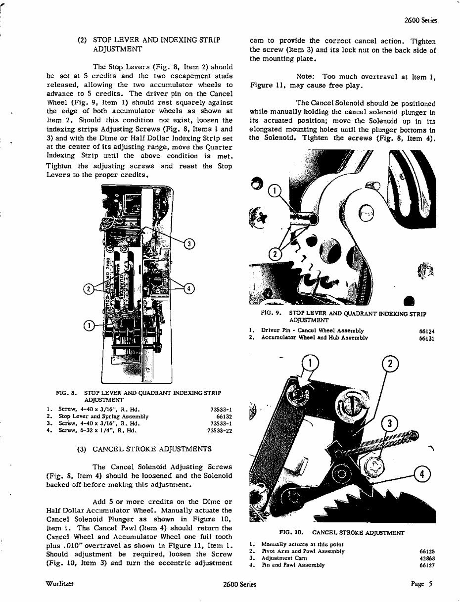 WURLITZER 2600 Service Manual preview img 5