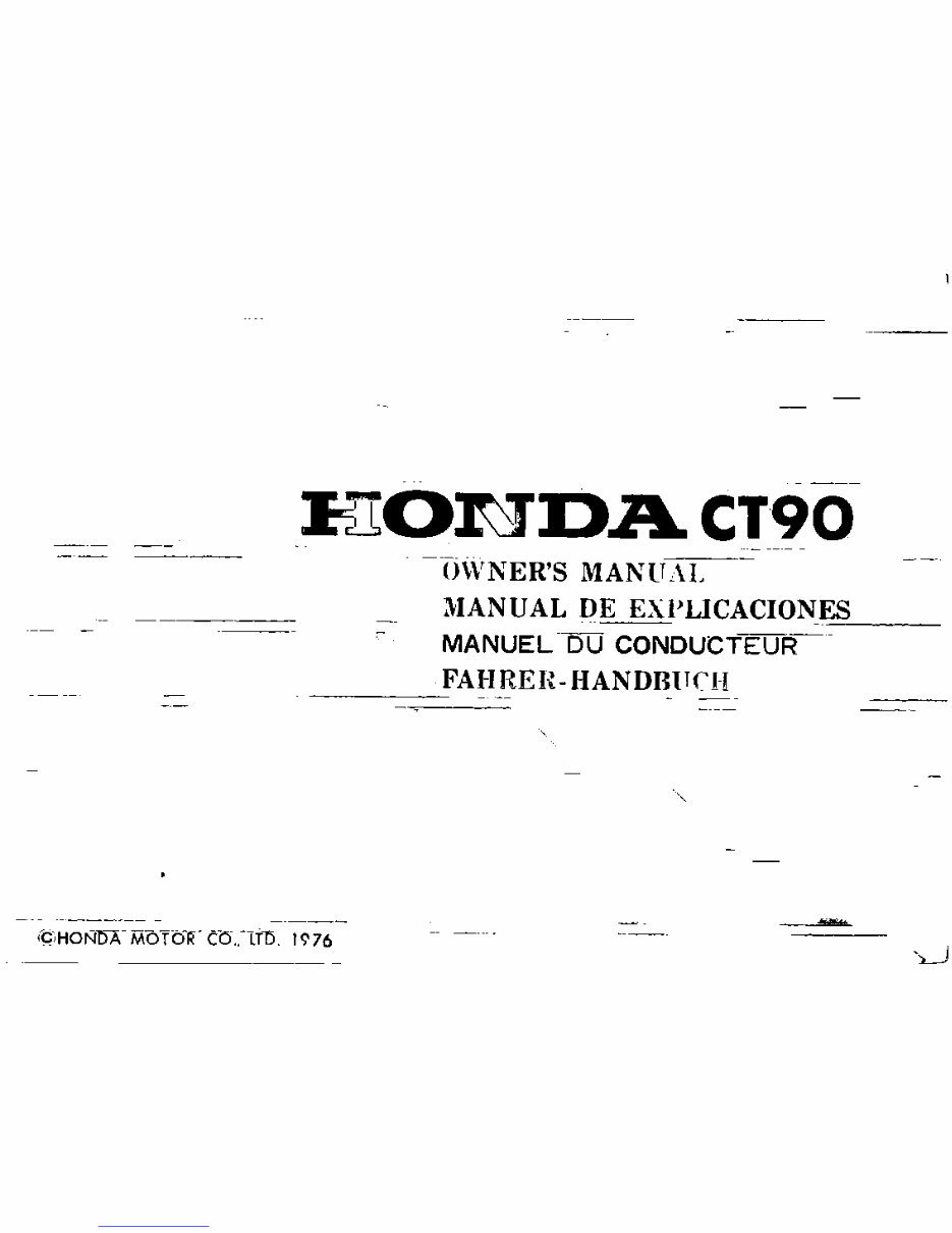 1976 Honda CT90 Owner's Manual preview img 1