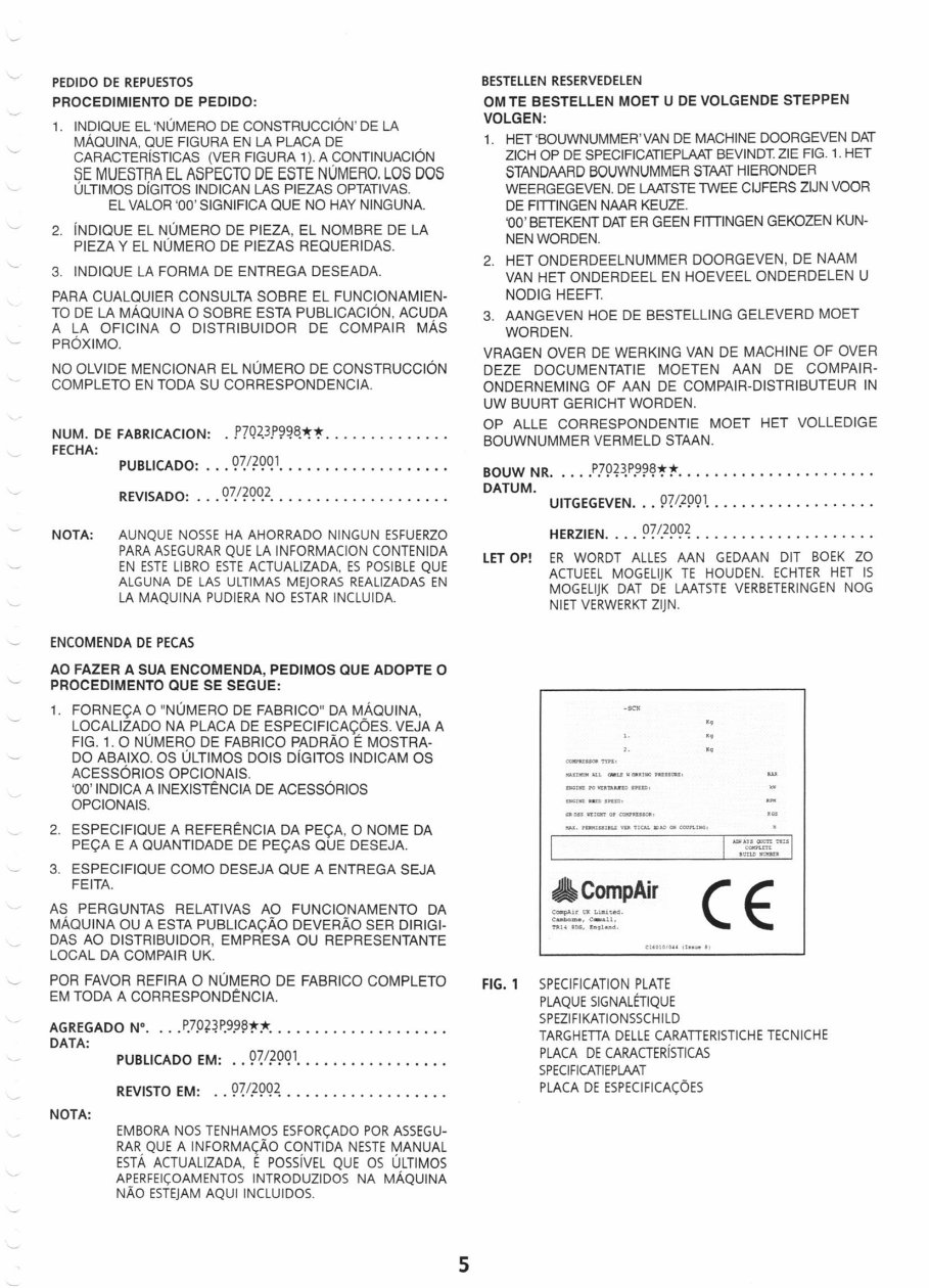 Compair Air Compressor C20 mk 2 Parts manual preview img 4