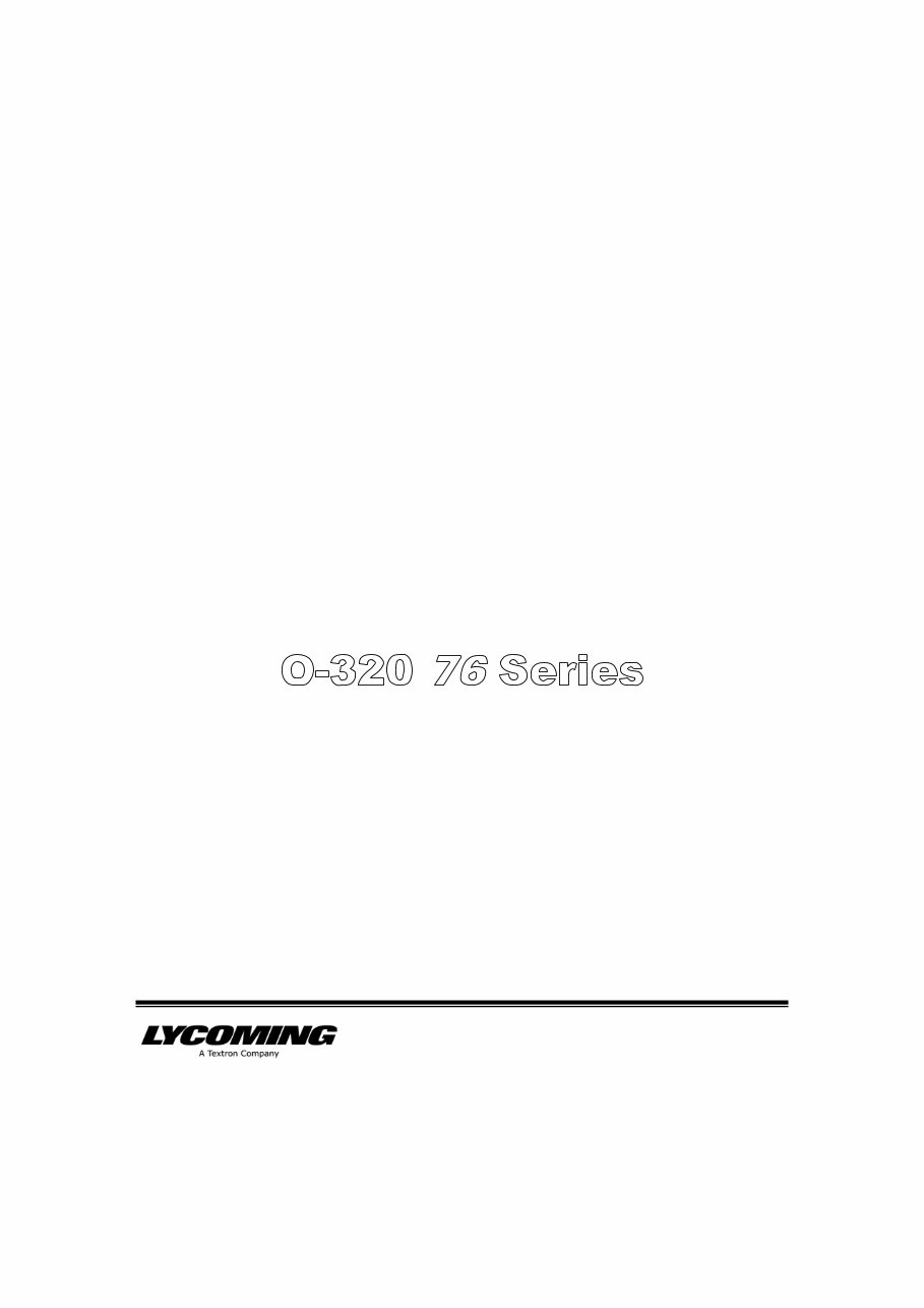 Lycoming Aircraft O-320 76 Series Engine Operator's Owner's User Manual - preview img 1