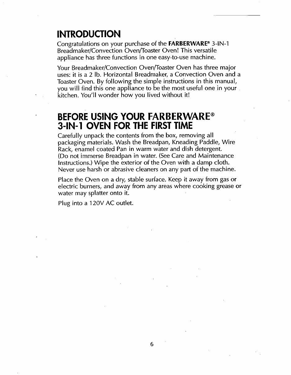Farberware Millennium 3 In 1 Toaster Oven Broiler Breadmaker Parts Model FBO300 Instruction Manual Recipes FBO 300 preview img 10