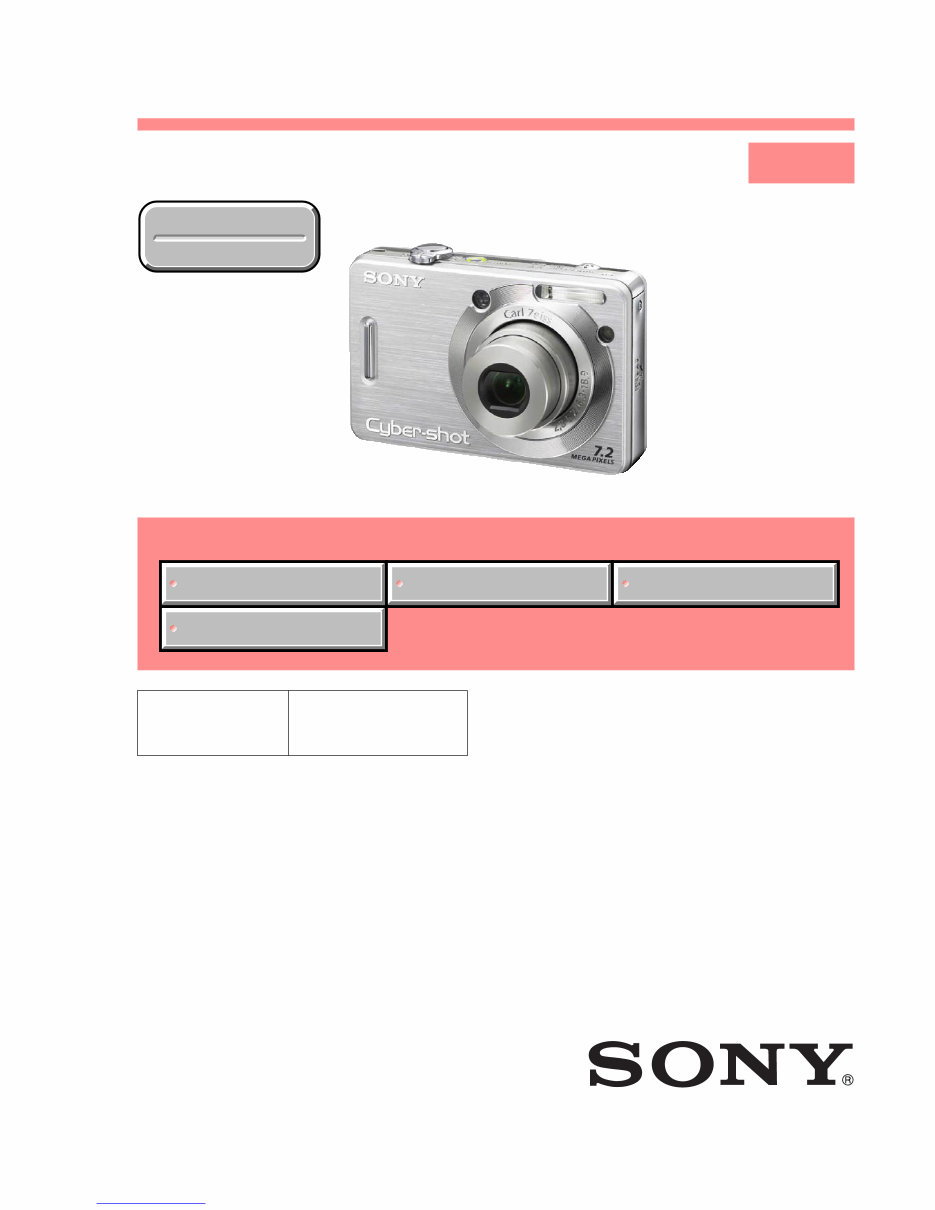 Sony Cybershot DSC-W55 Camera OEM Service & Repair Manual preview img 1