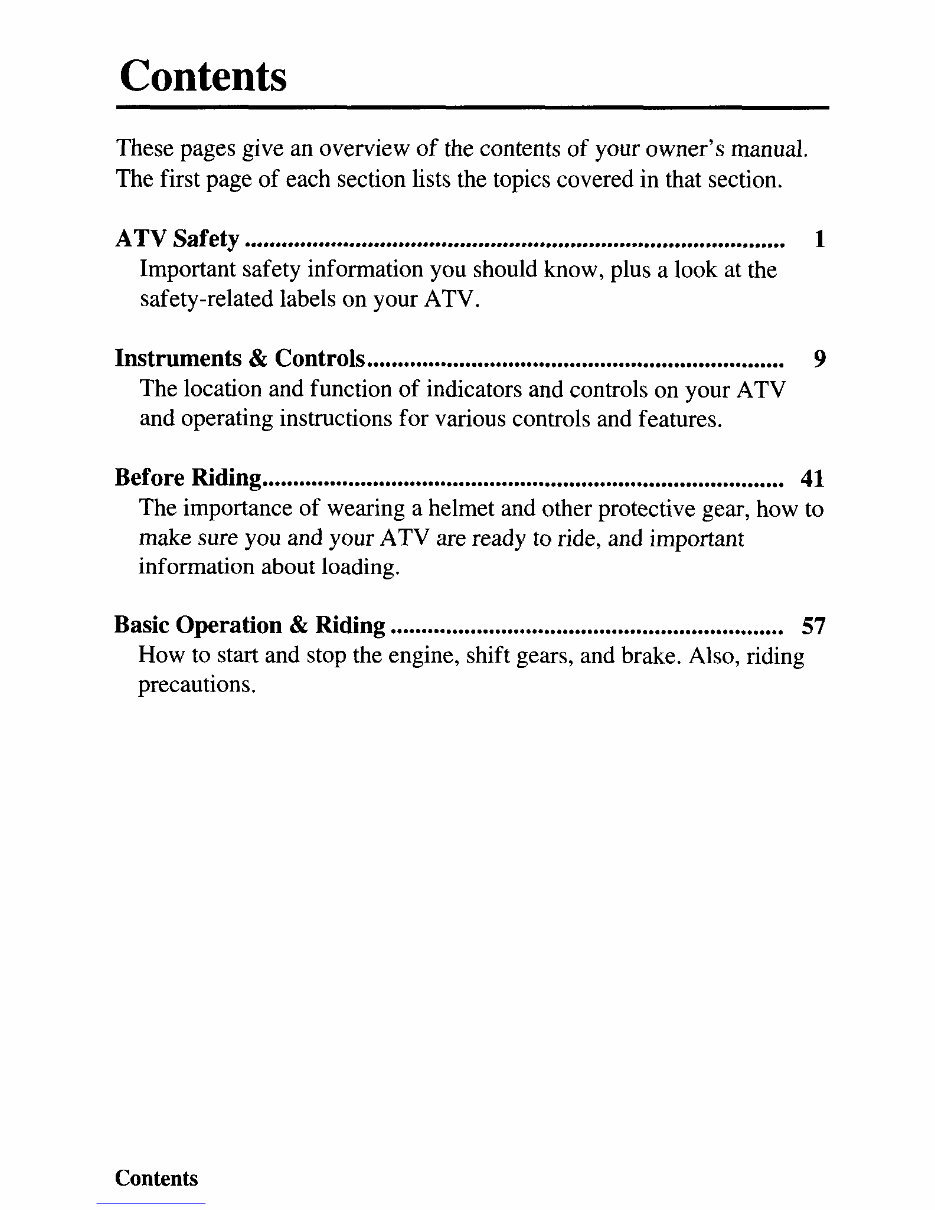 2004 Honda ATV TRX650 Fourtrax Rincon Owners Manual preview img 8