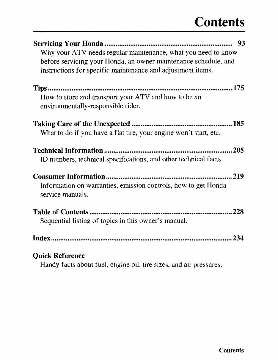 2004 Honda ATV TRX650 Fourtrax Rincon Owners Manual preview img 9