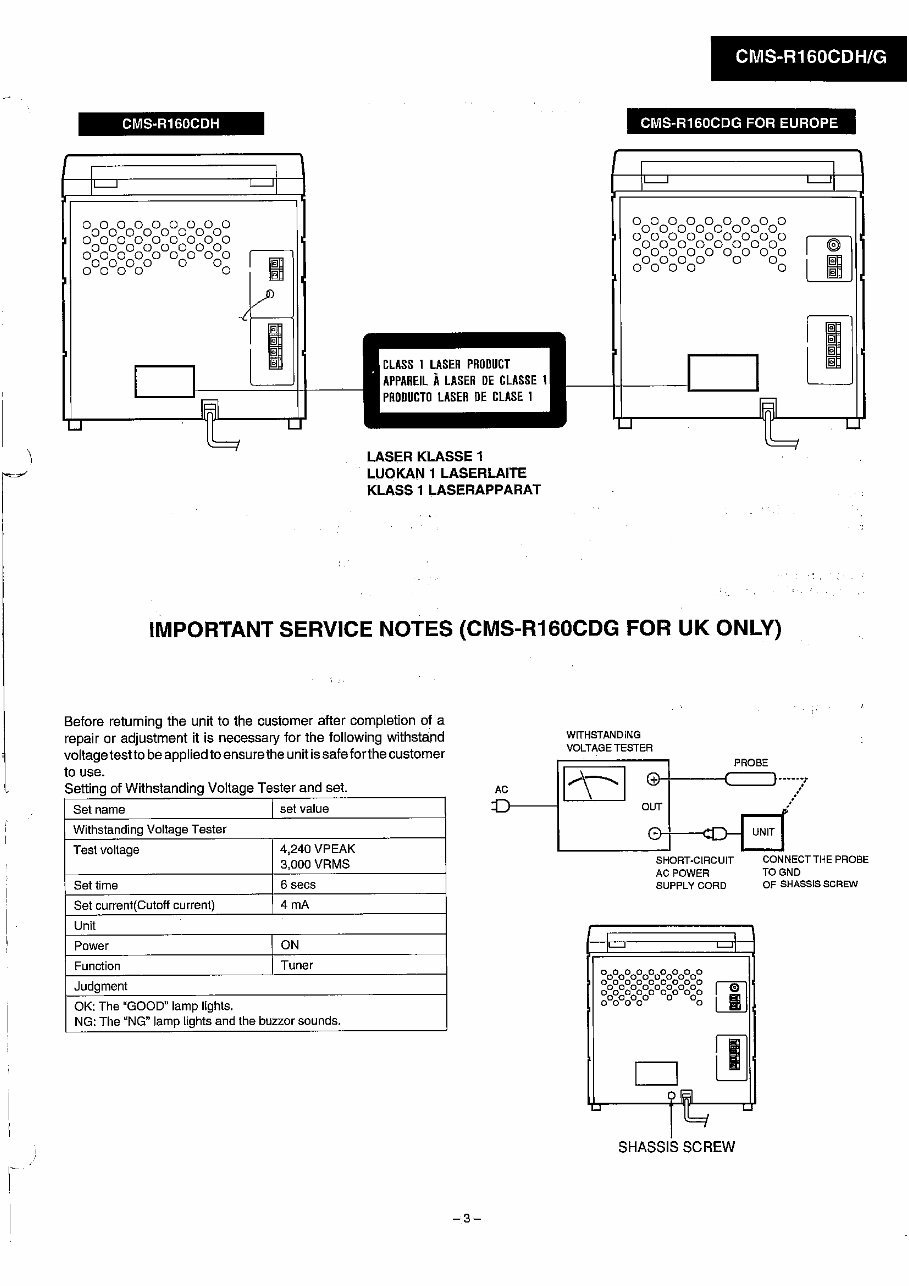 Sharp CMS R160CDG (BK) AUDIO CD PLAYER Repair Manual preview img 3