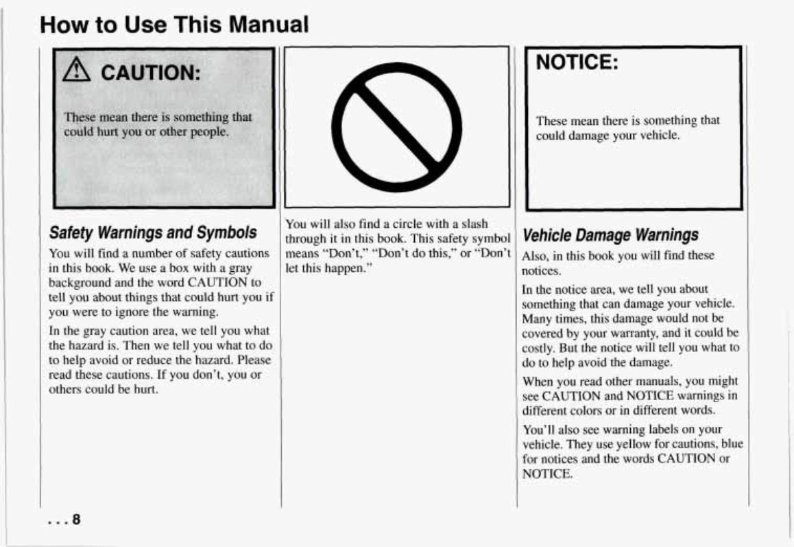 1994 CHEVY / CHEVROLET Corvette Owners Manual preview img 10