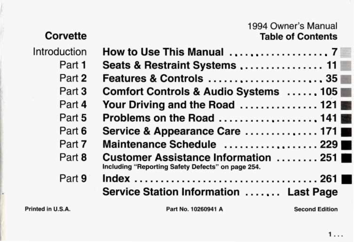 1994 CHEVY / CHEVROLET Corvette Owners Manual preview img 3