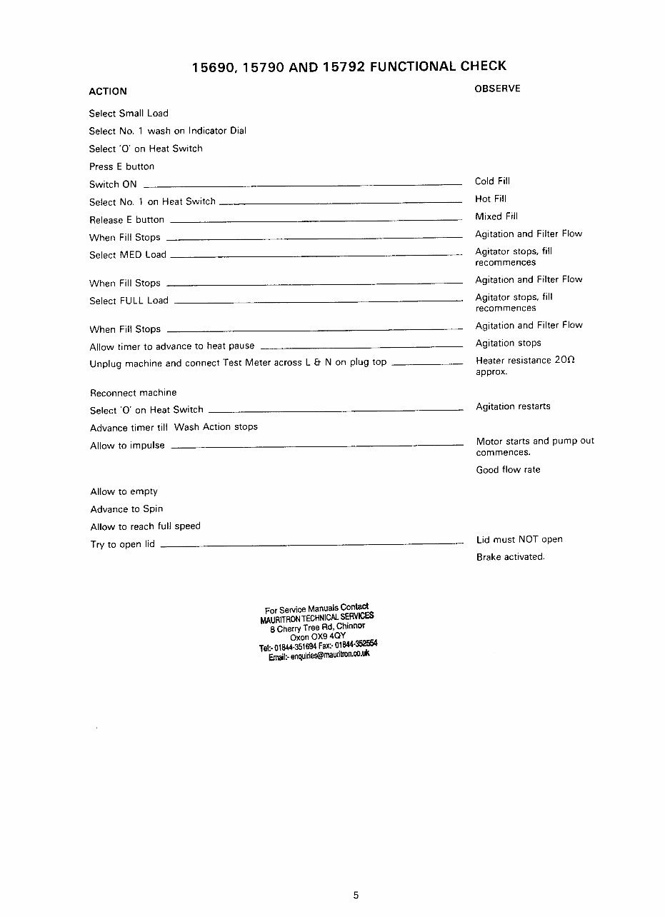Hotpoint 15690 Automatic Washing Machine OEM Service & Repair Manual preview img 5