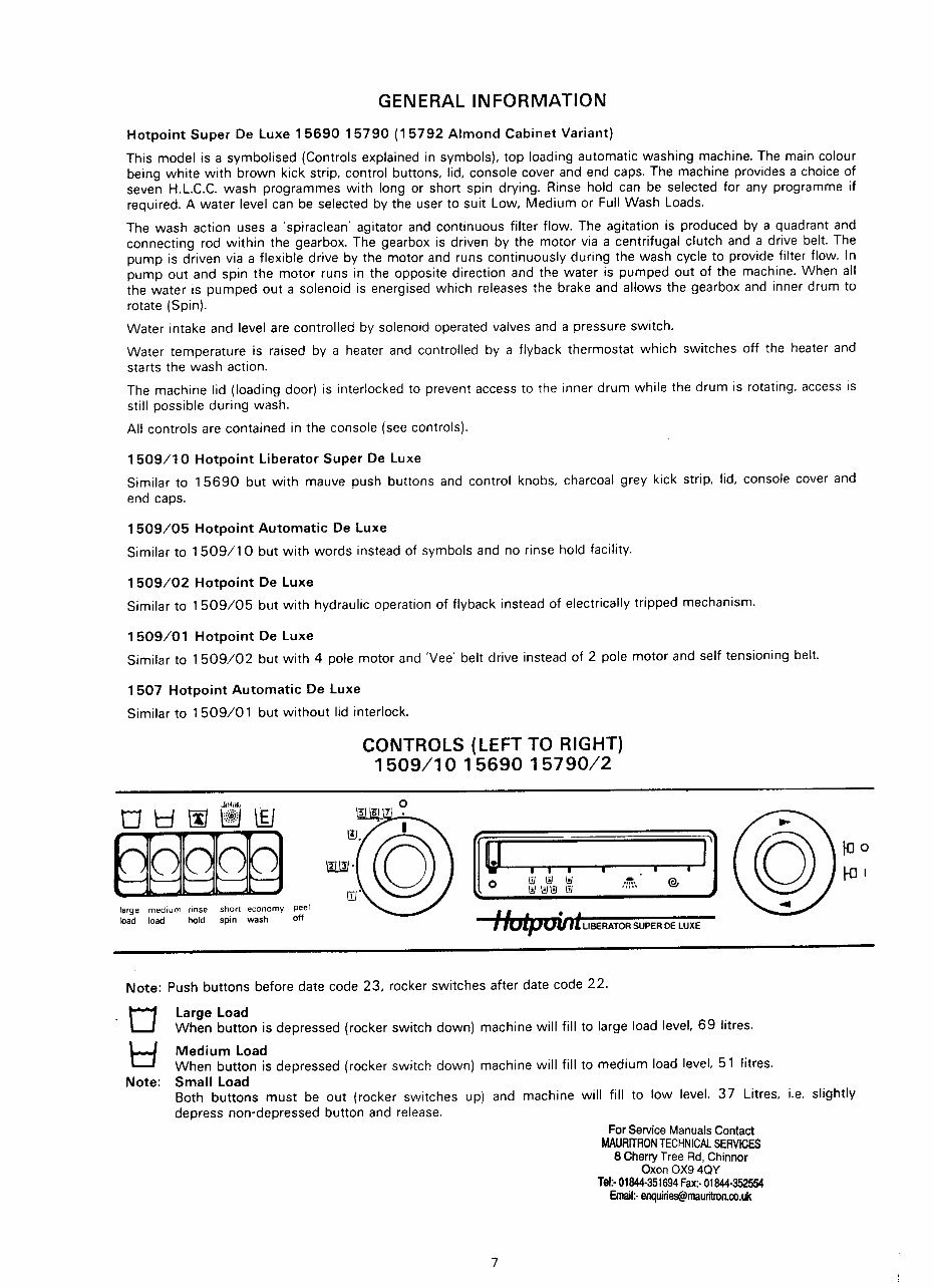 Hotpoint 15690 Automatic Washing Machine OEM Service & Repair Manual preview img 7