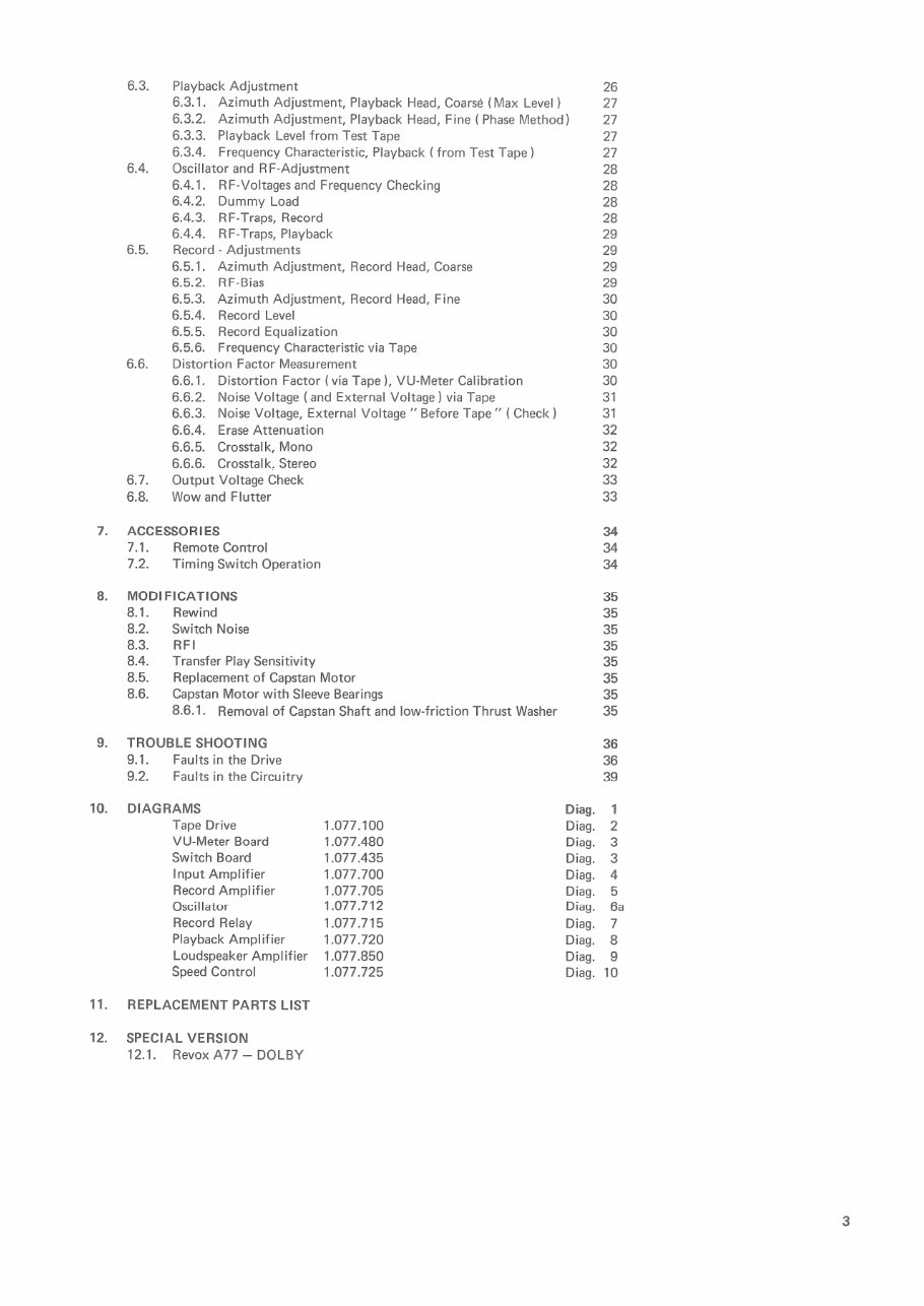 REVOX A77 /A-77/ A 77 TAPE RECORDER Service Diagrams preview img 3