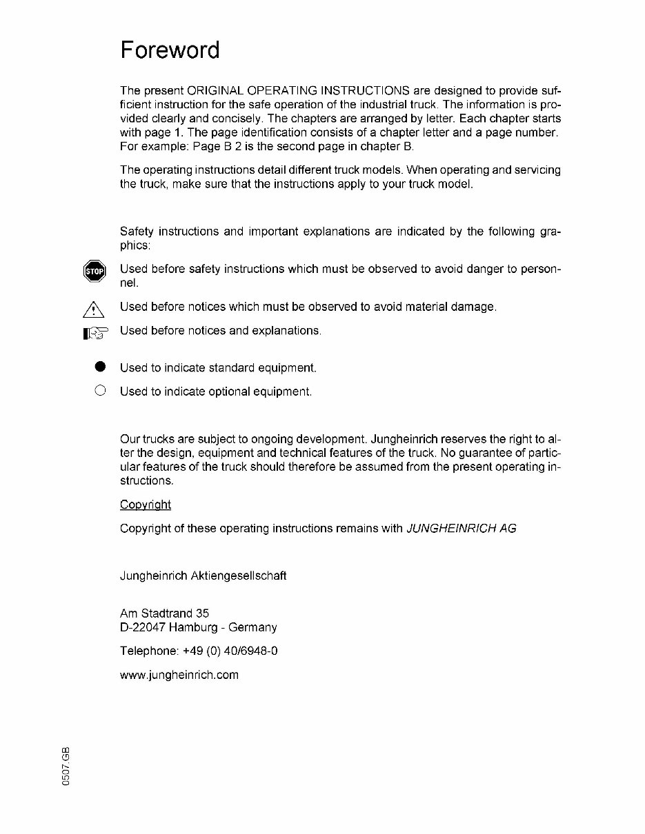 Jungheinrich Electric Lift Truck EFG-Vac 16, EFG-Vac 16L, EFG-Vac 18, EFG-Vac 18L, EFG-Vac 20 Workshop Service Manual preview img 4