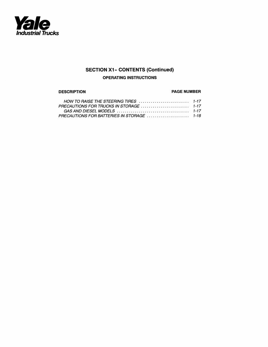 Yale GLC 100 MG Gas Forklift Factory Service & Work Shop Manual preview img 6