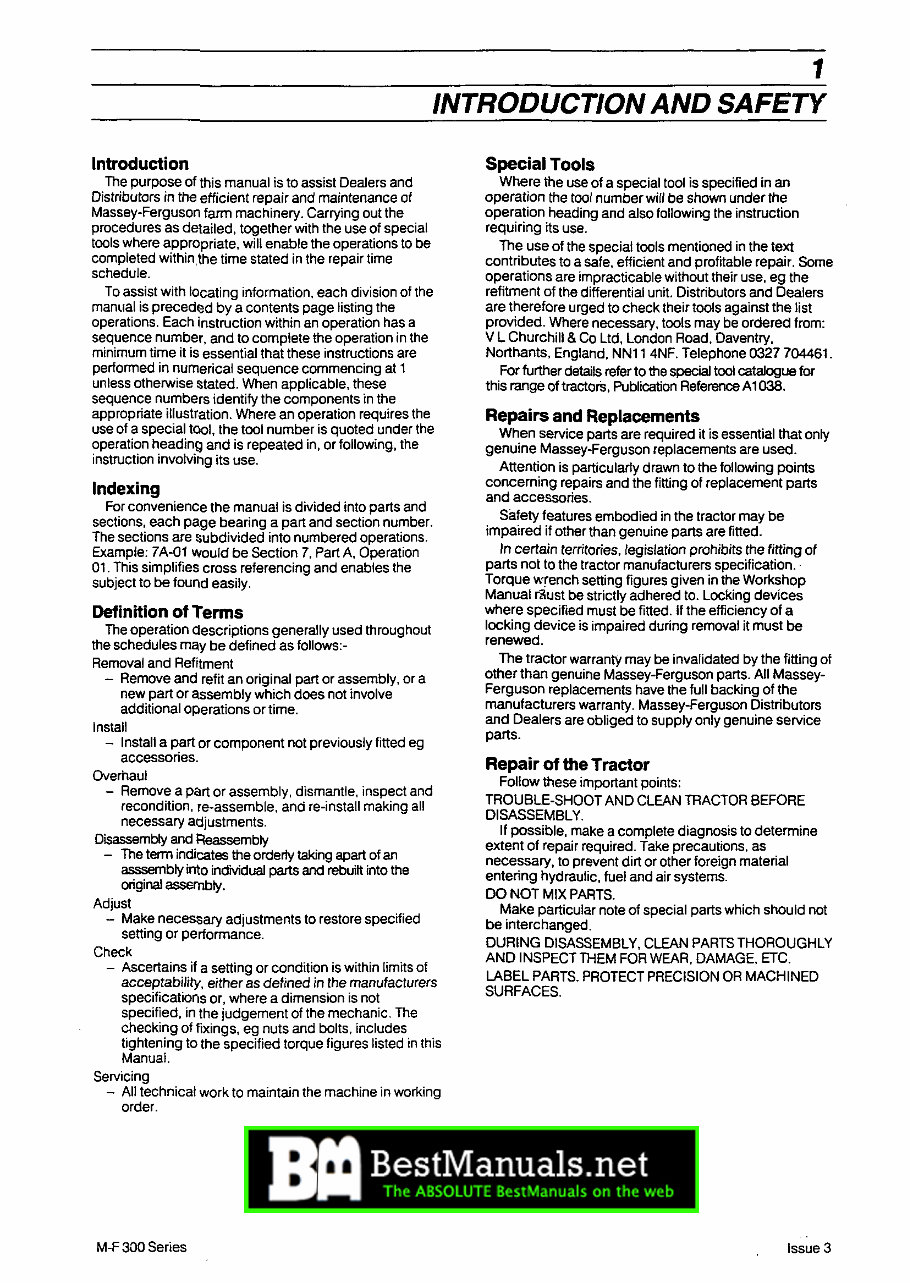 Massey Ferguson MF365 Tractor OEM Service & Repair Manual preview img 4
