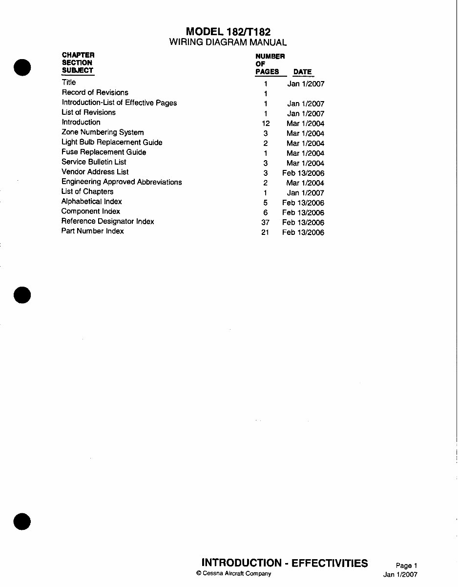 Cessna 182S/182T/T182T Aircrafts Electrical Wiring Diagrams Manual preview img 3