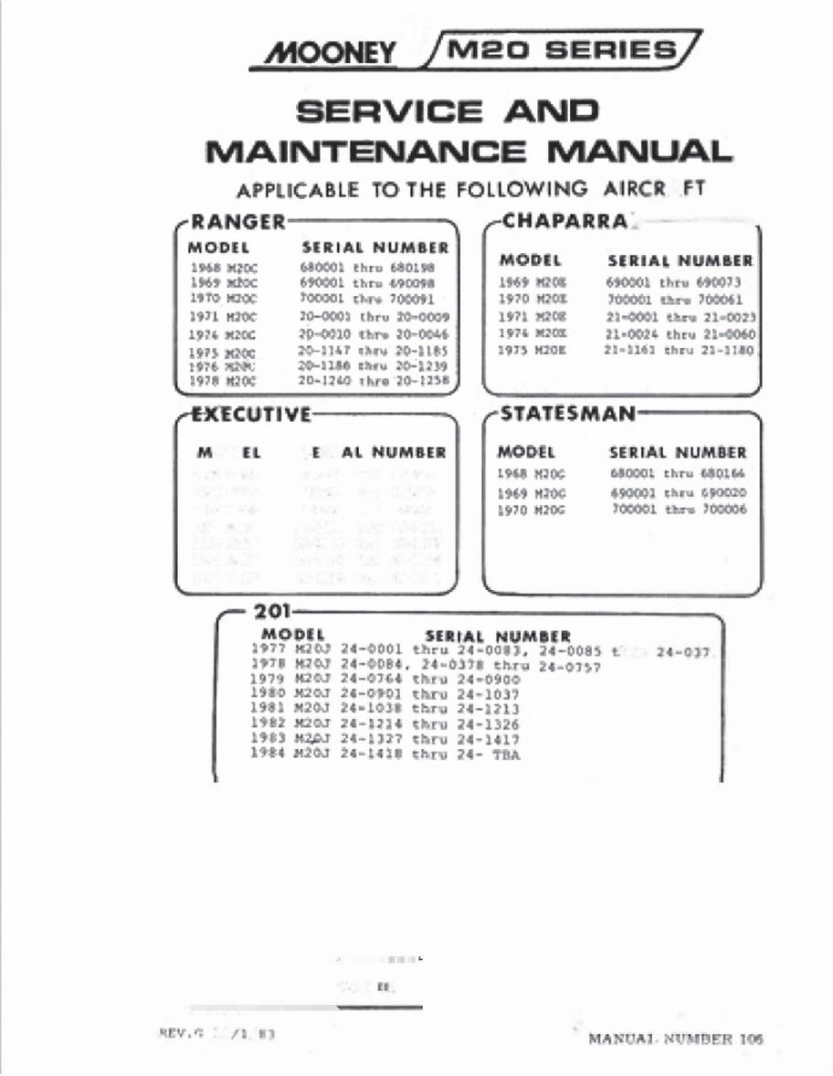 Mooney M20J Aircraft Full Service & Repair Manual preview img 1